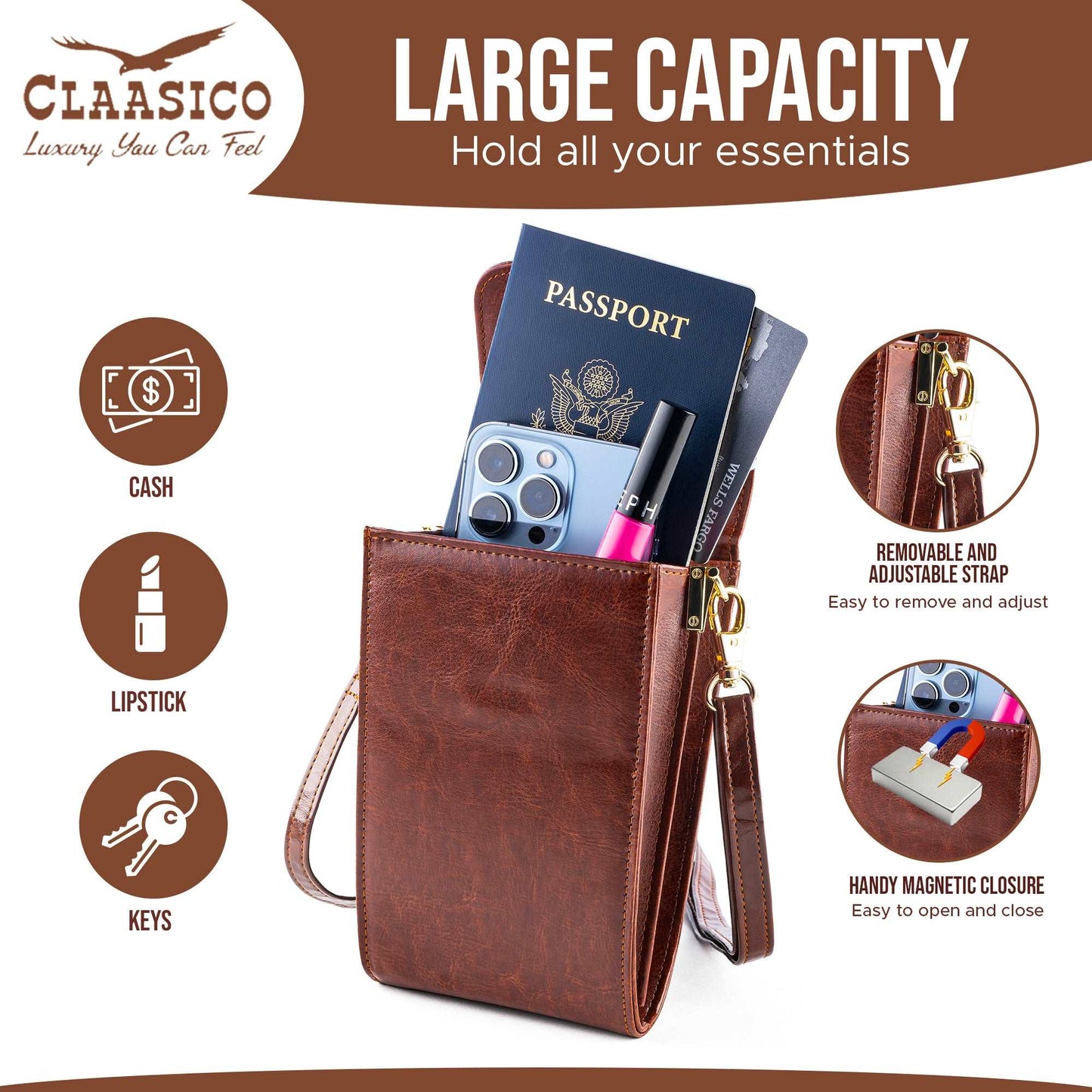 Small Crossbody phone wallet for women