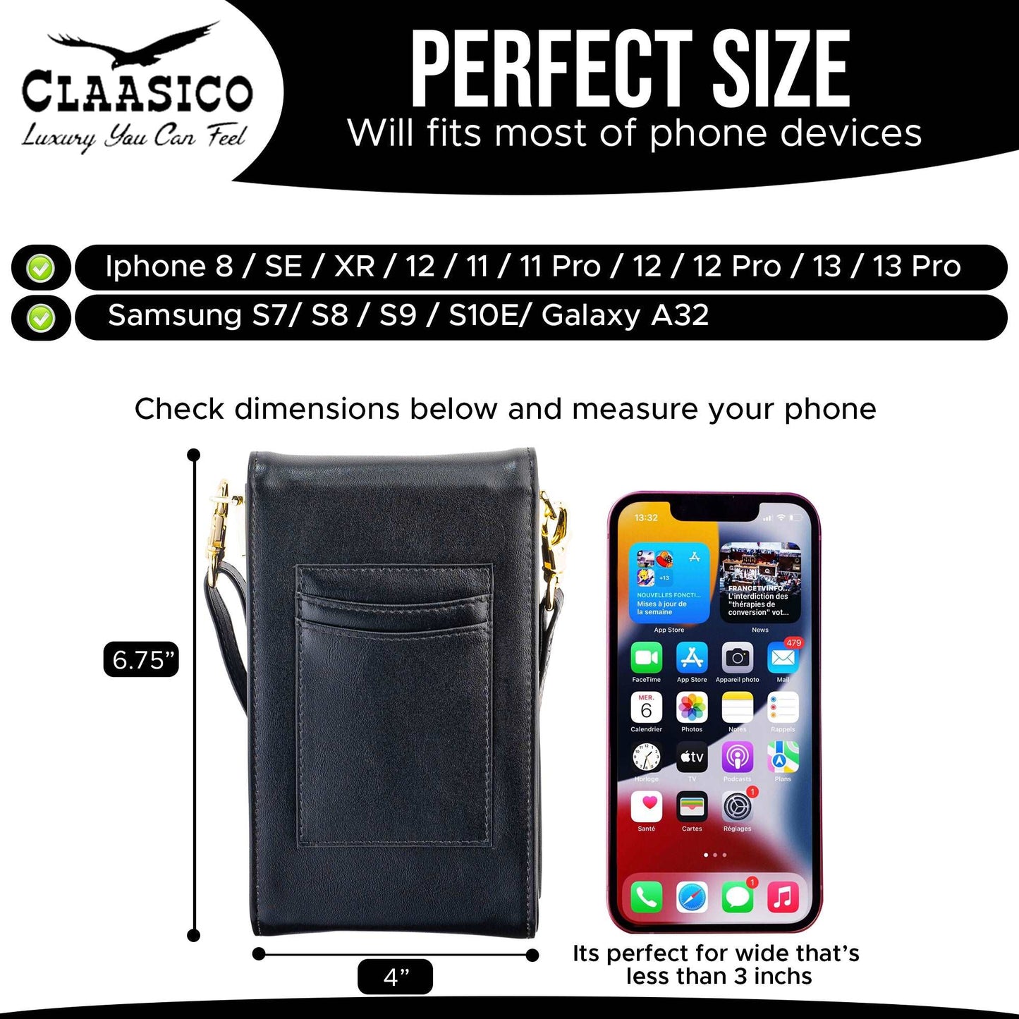 Small Crossbody phone wallet for women