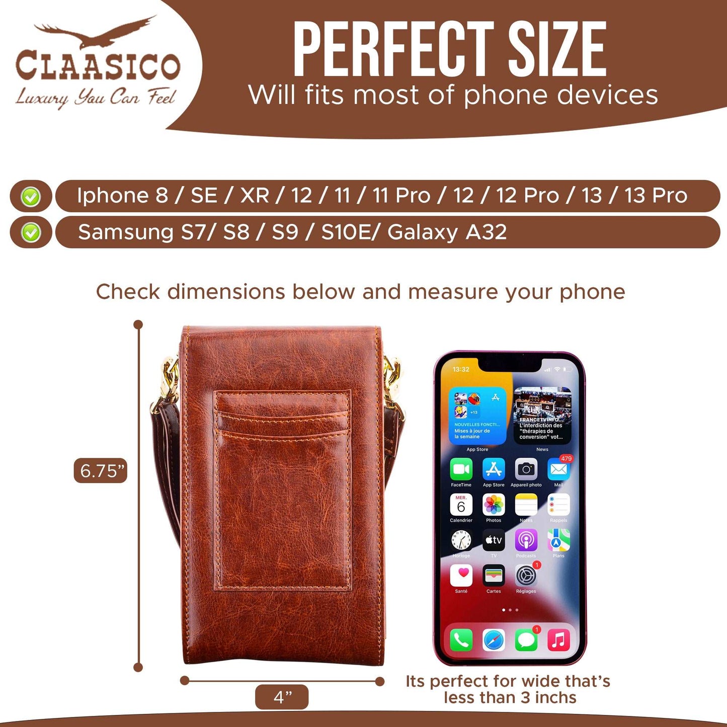 Small Crossbody phone wallet for women