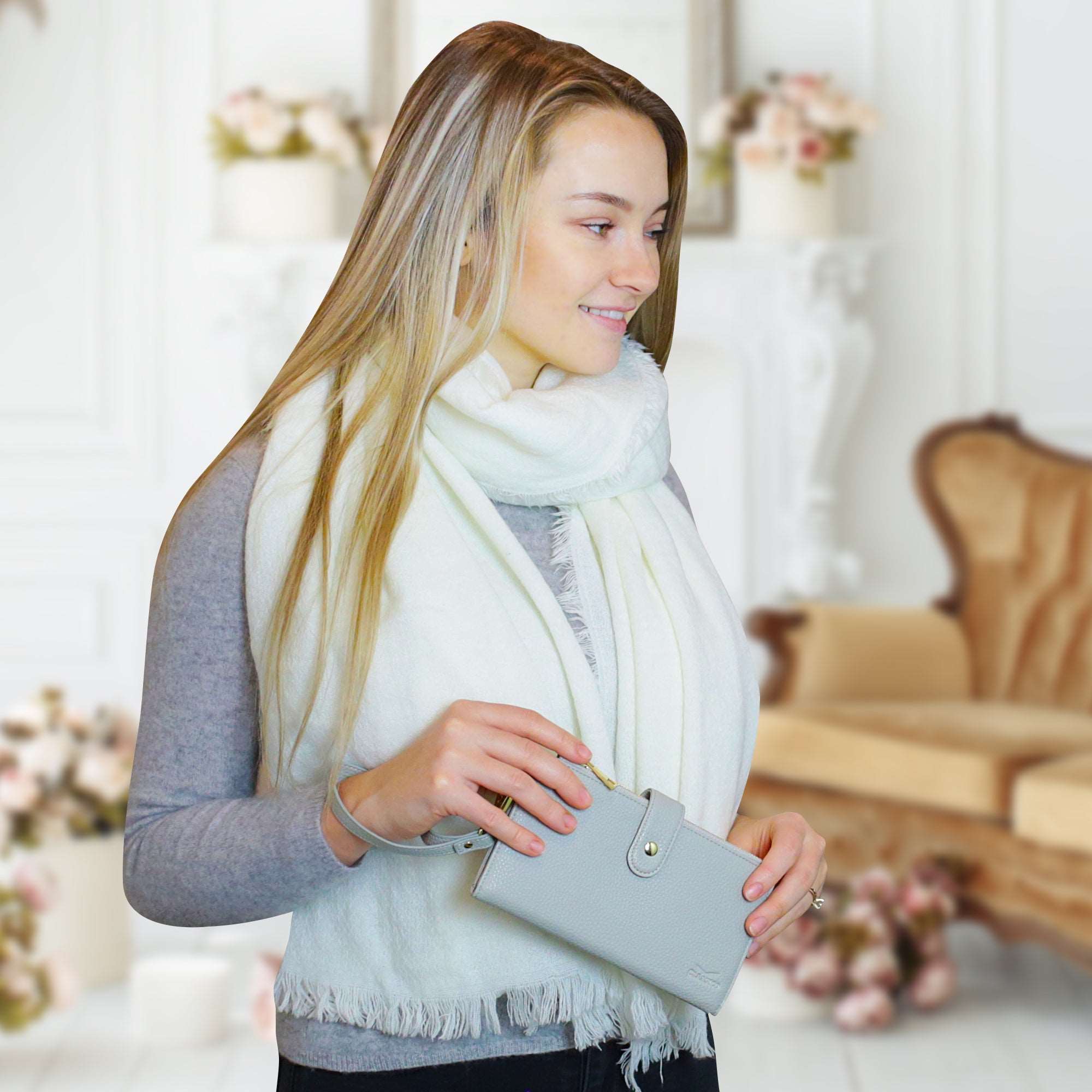 Women’s RFID wristlet wallet phone holder