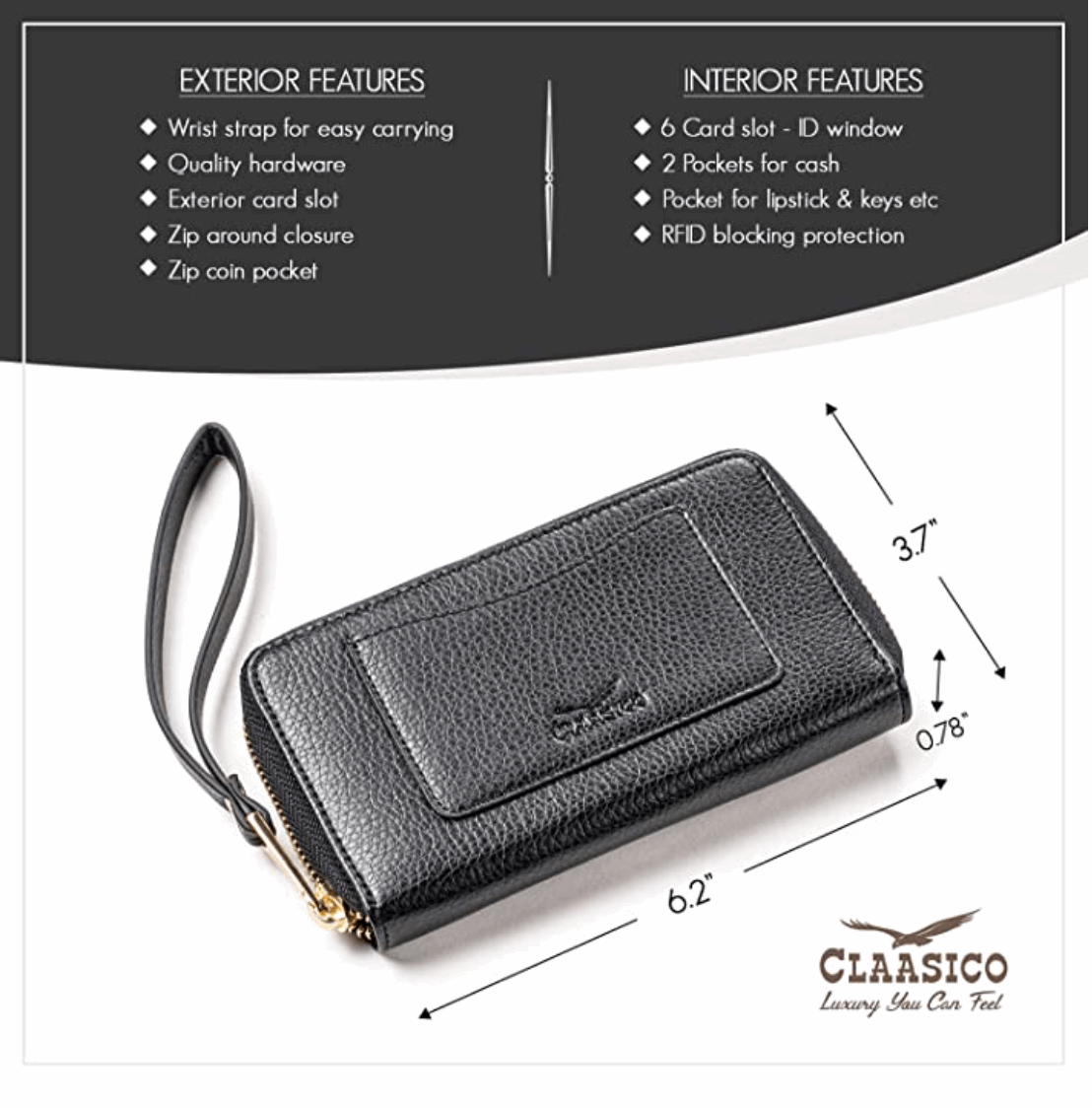 Small Slim Wristlet Wallet