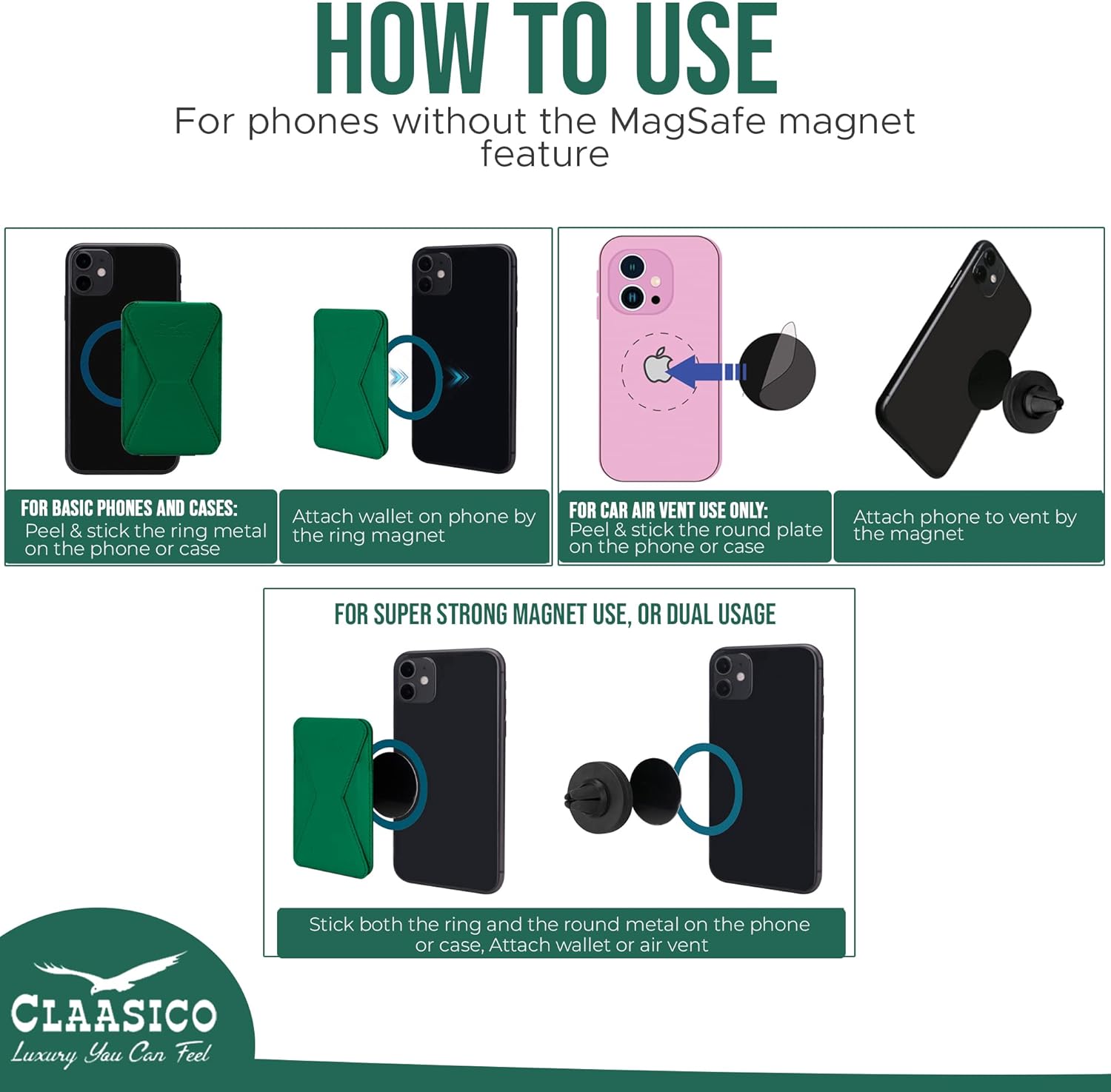 Cell Phone Wallet with Magnetic Phone Stand