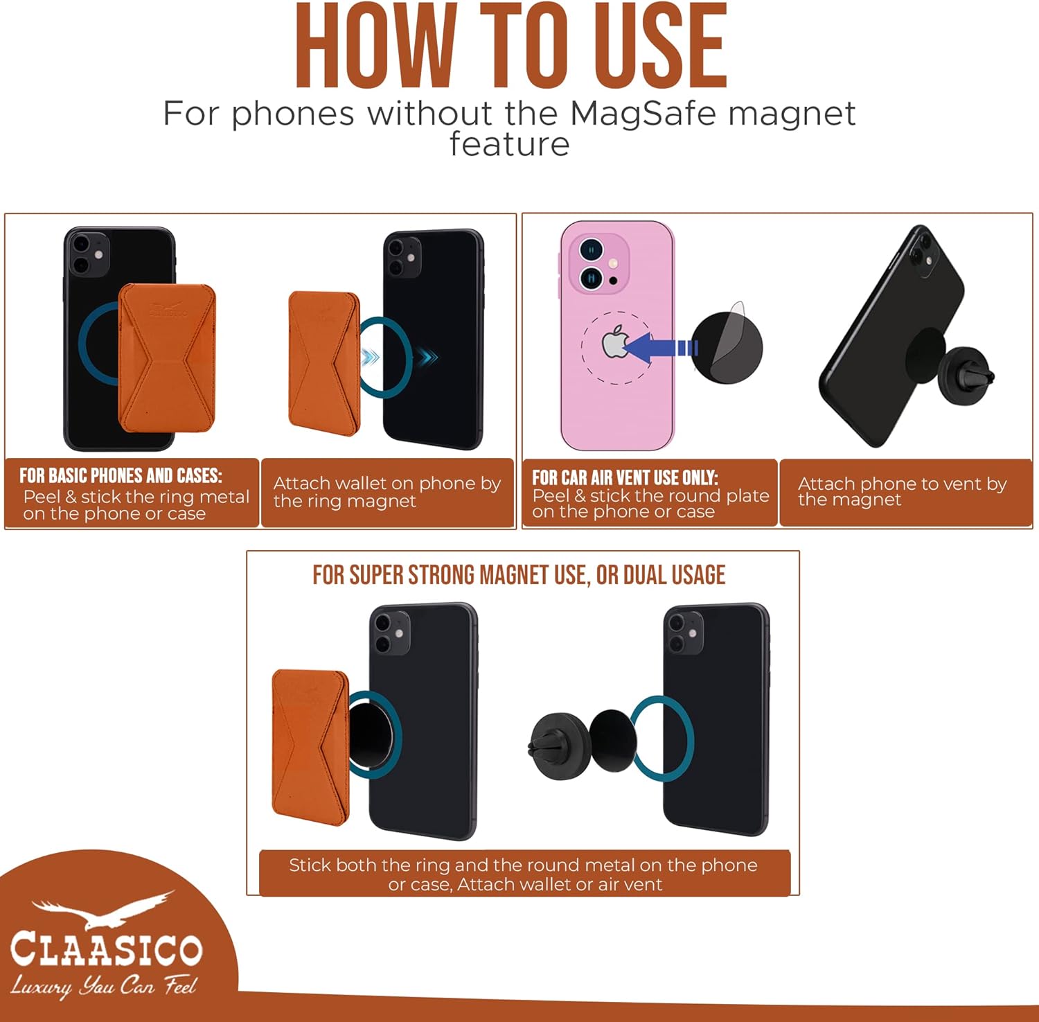 Cell Phone Wallet with Magnetic Phone Stand