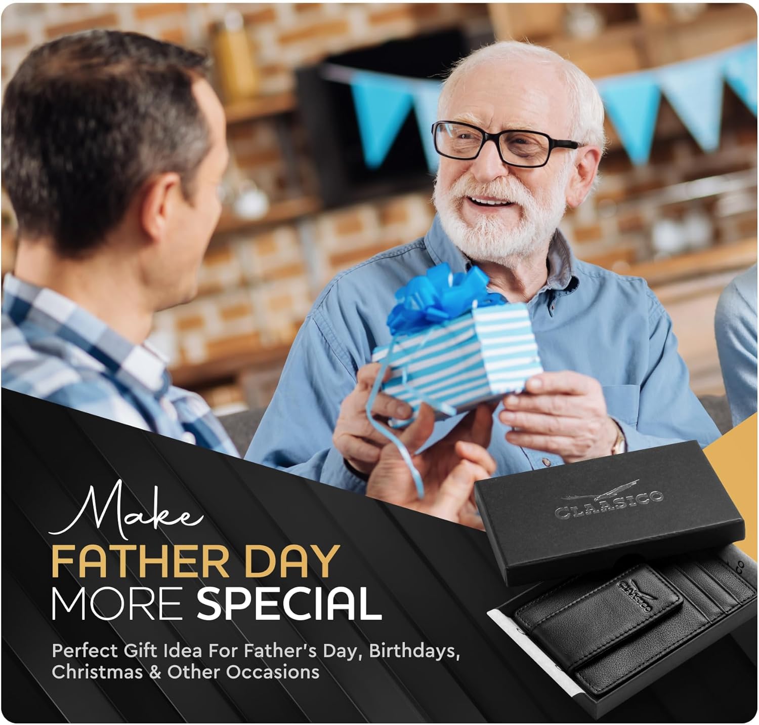 Money Clip Leather Wallet For Men