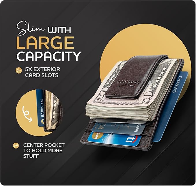 Slim Money Clip Leather Wallet