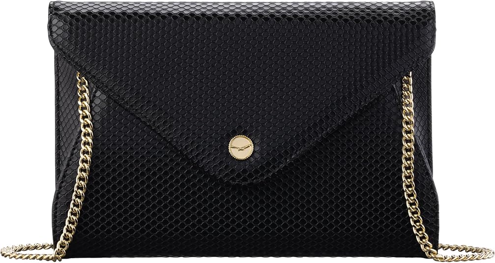 Stylish Envelope Clutch Purse for Women - Elegant Evening Bag with Detachable Chain