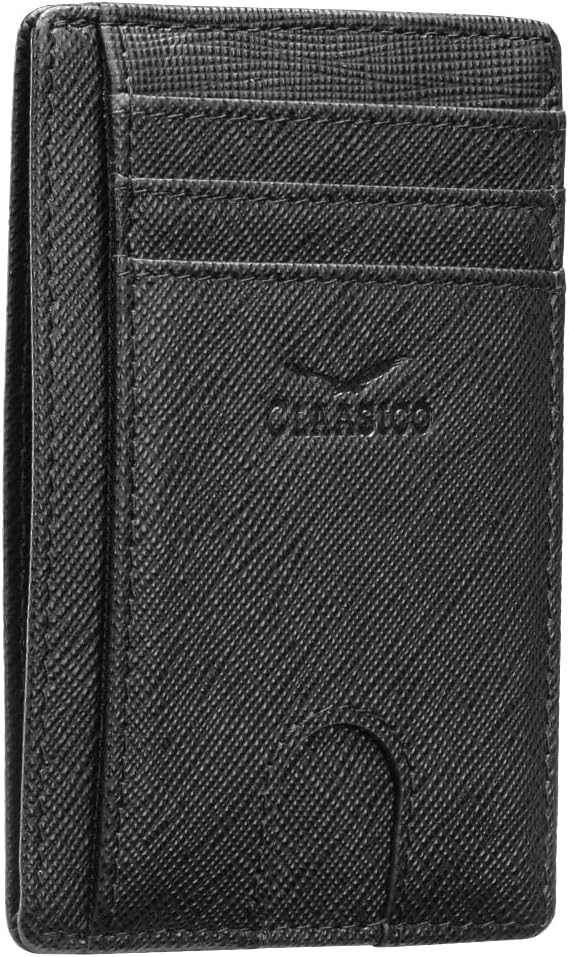 Front Pocket Minimalist Leather Card Holder Wallet