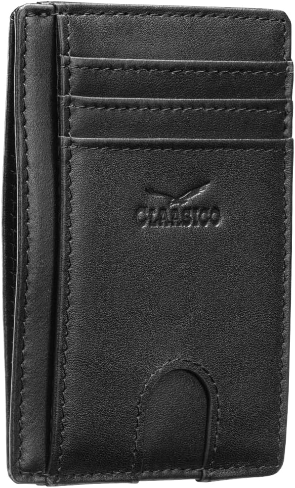 Front Pocket Minimalist Leather Card Holder Wallet