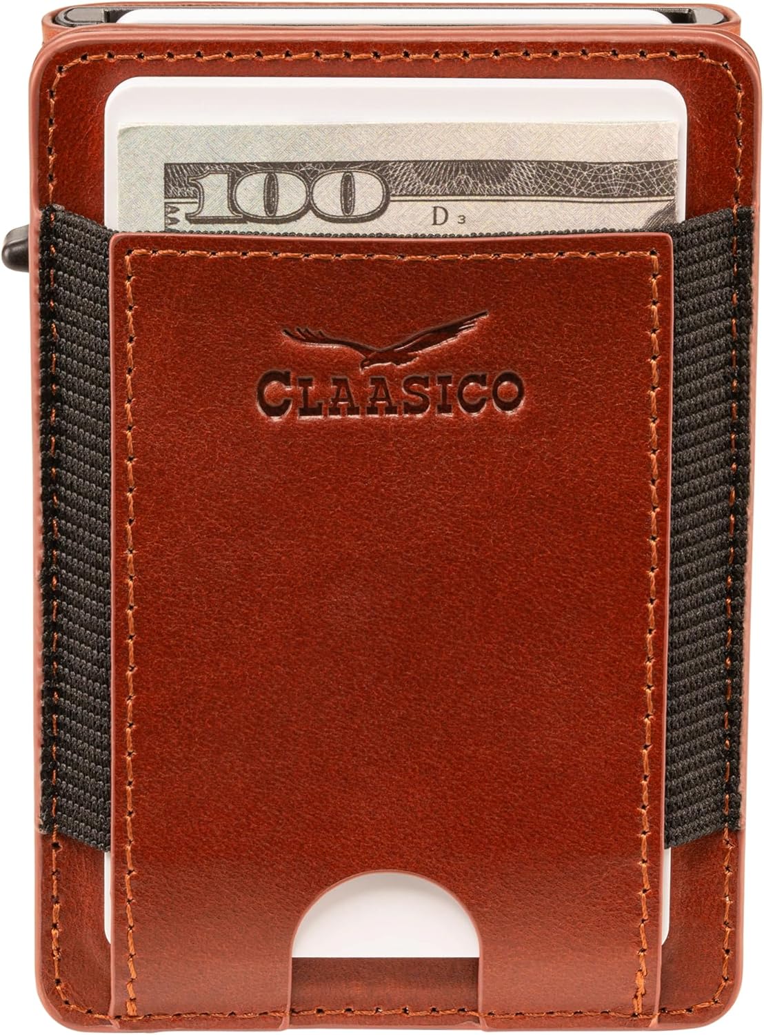 Claasico MagSafe Wallet for Men | Slim RFID Blocking Leather Card Holder with Pop-Up Mechanism