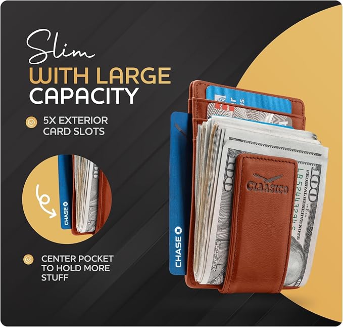 Slim Money Clip Leather Wallet