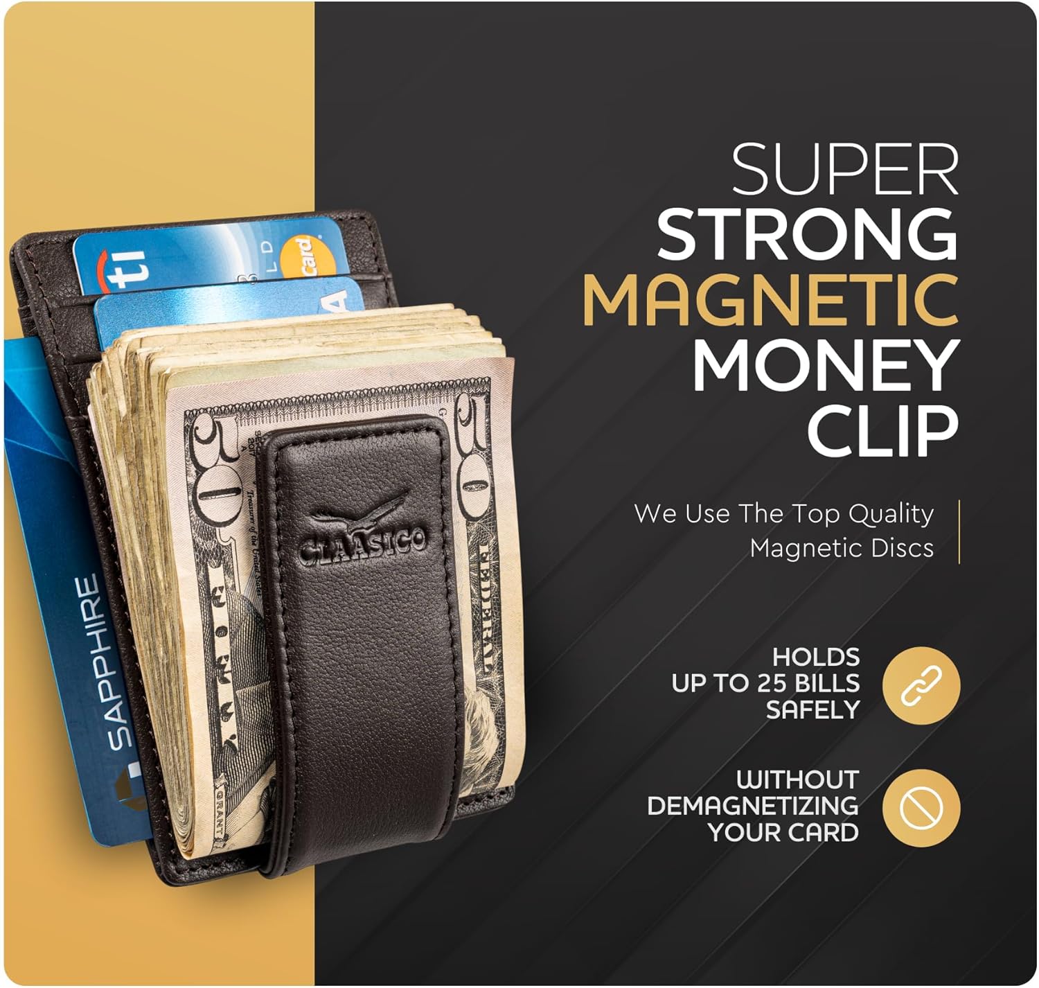 Money Clip Leather Wallet For Men