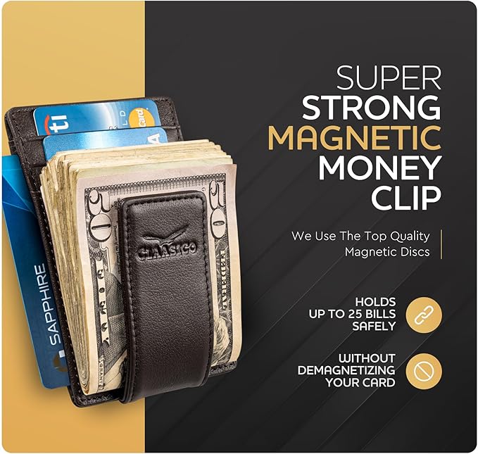 Slim Money Clip Leather Wallet