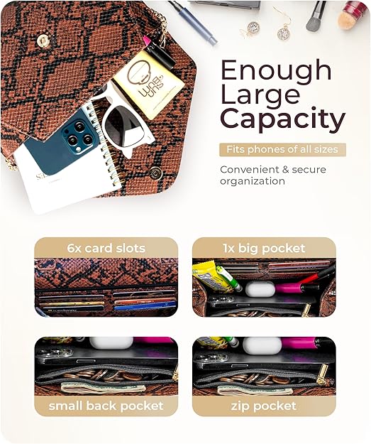 Stylish Envelope Clutch Purse for Women - Elegant Evening Bag with Detachable Chain