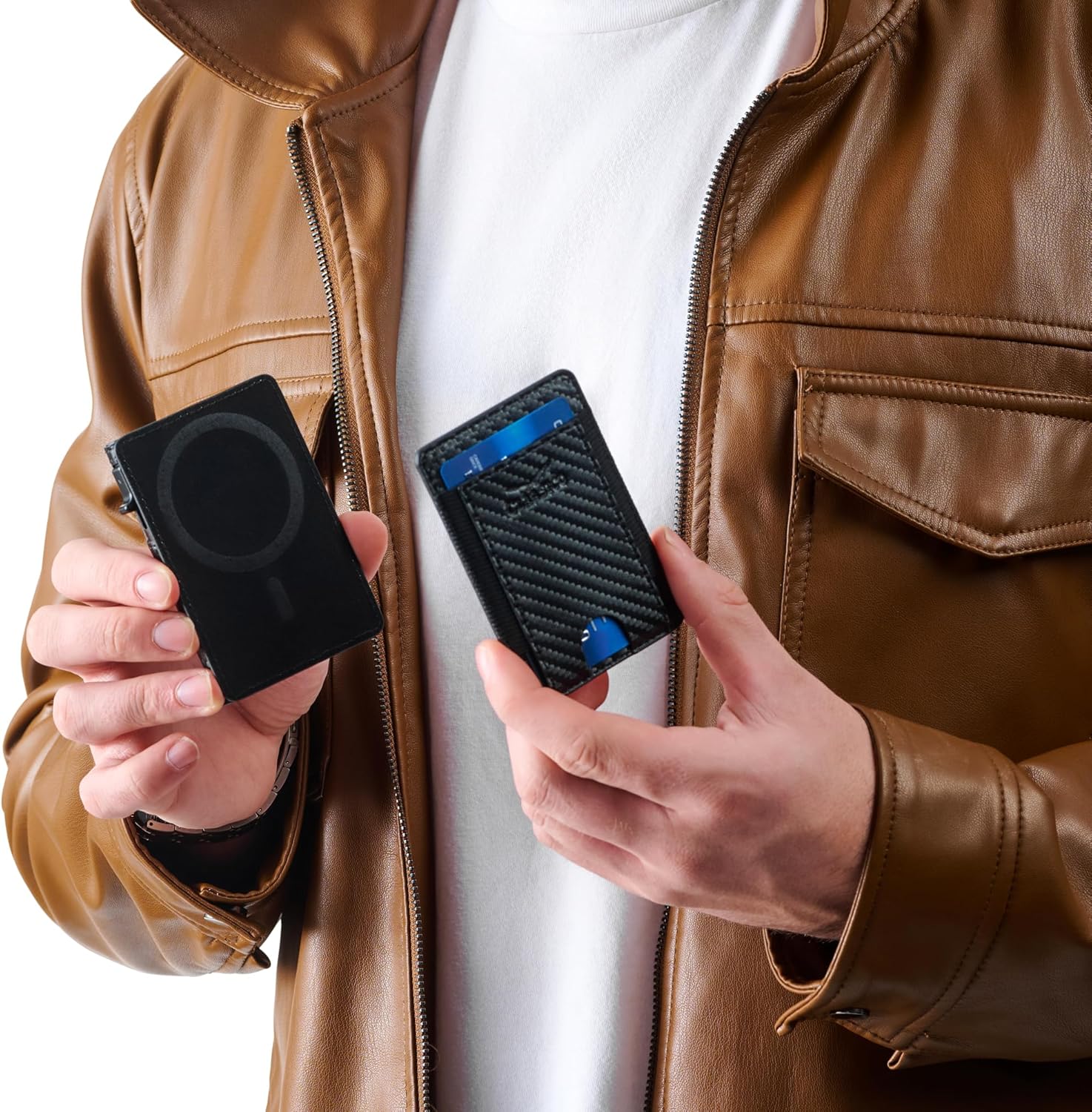 Claasico MagSafe Wallet for Men | Slim RFID Blocking Leather Card Holder with Pop-Up Mechanism