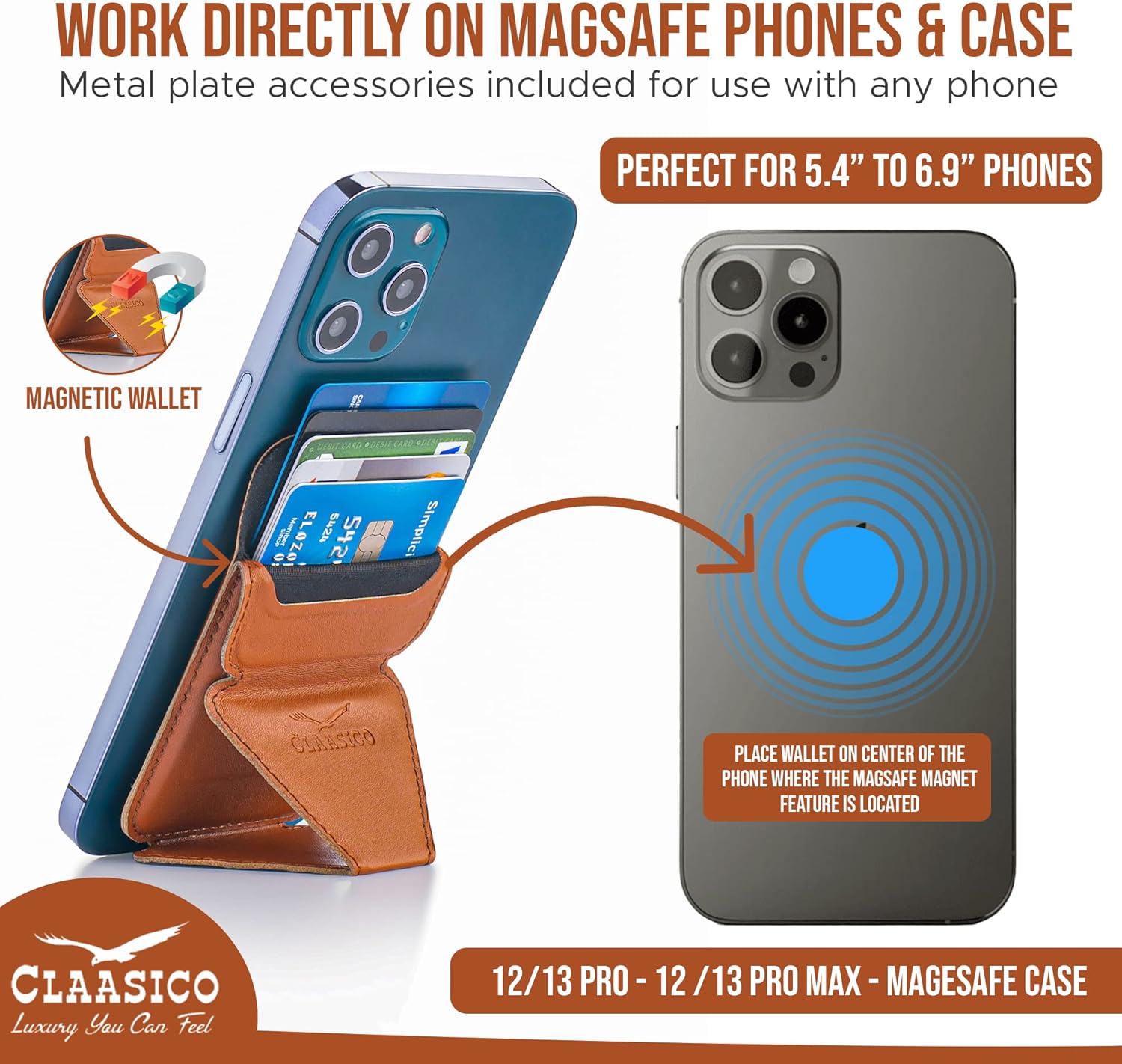 Cell Phone Wallet with Magnetic Phone Stand