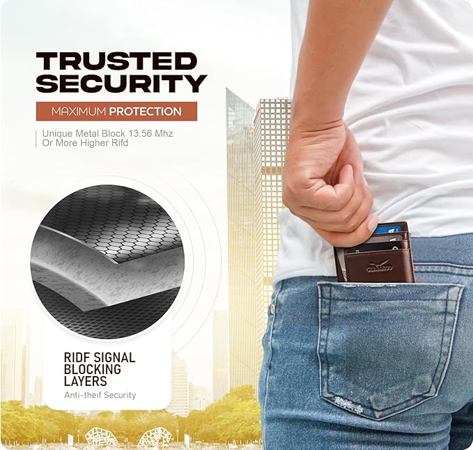 Front Pocket Minimalist Leather Card Holder Wallet