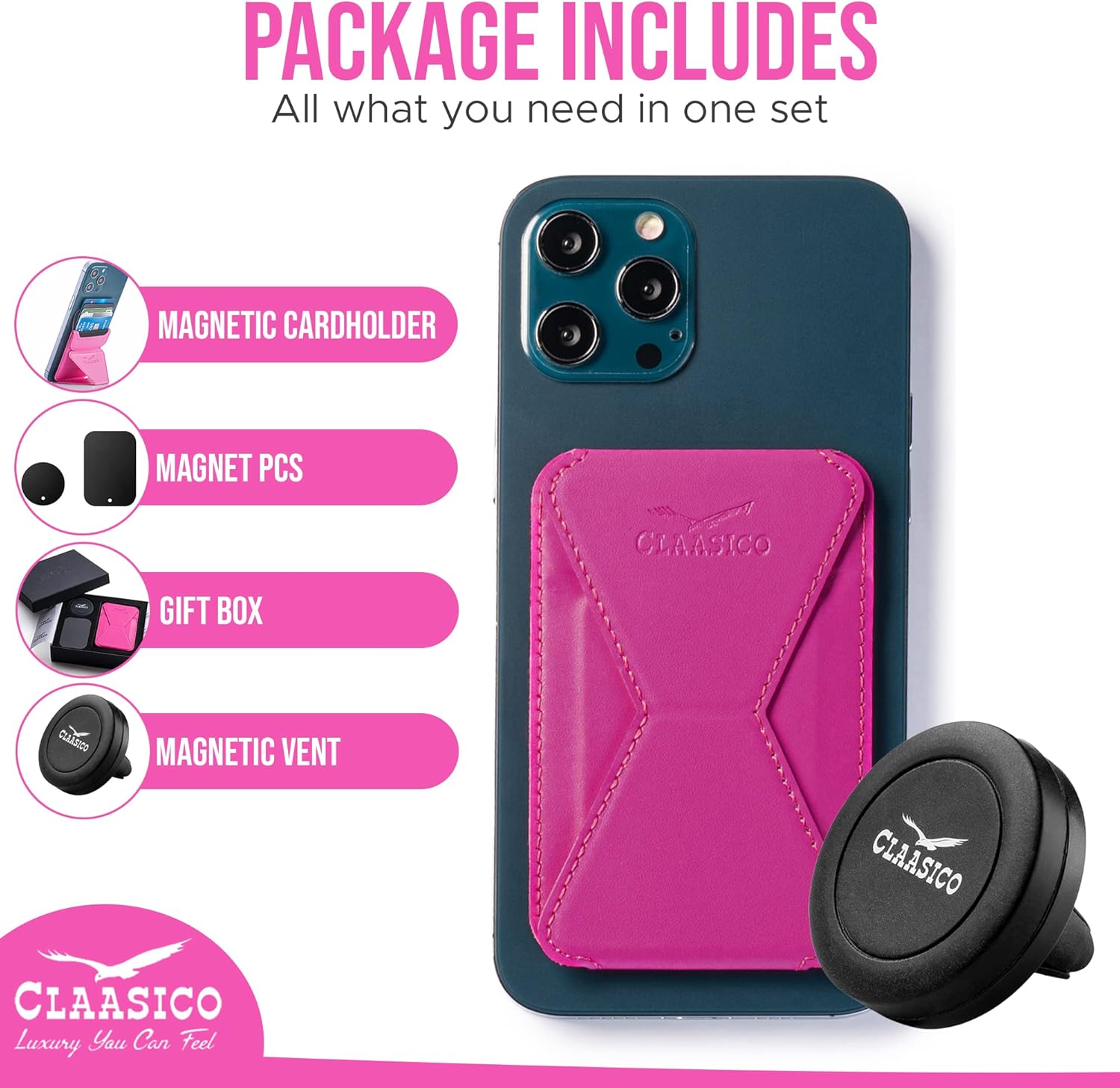 Cell Phone Wallet with Magnetic Phone Stand