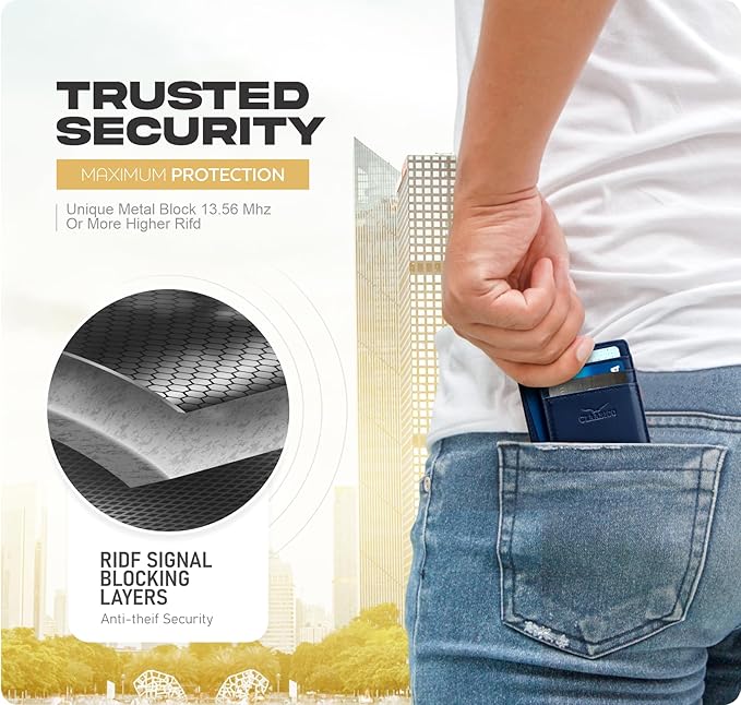 Front Pocket Minimalist Leather Card Holder Wallet