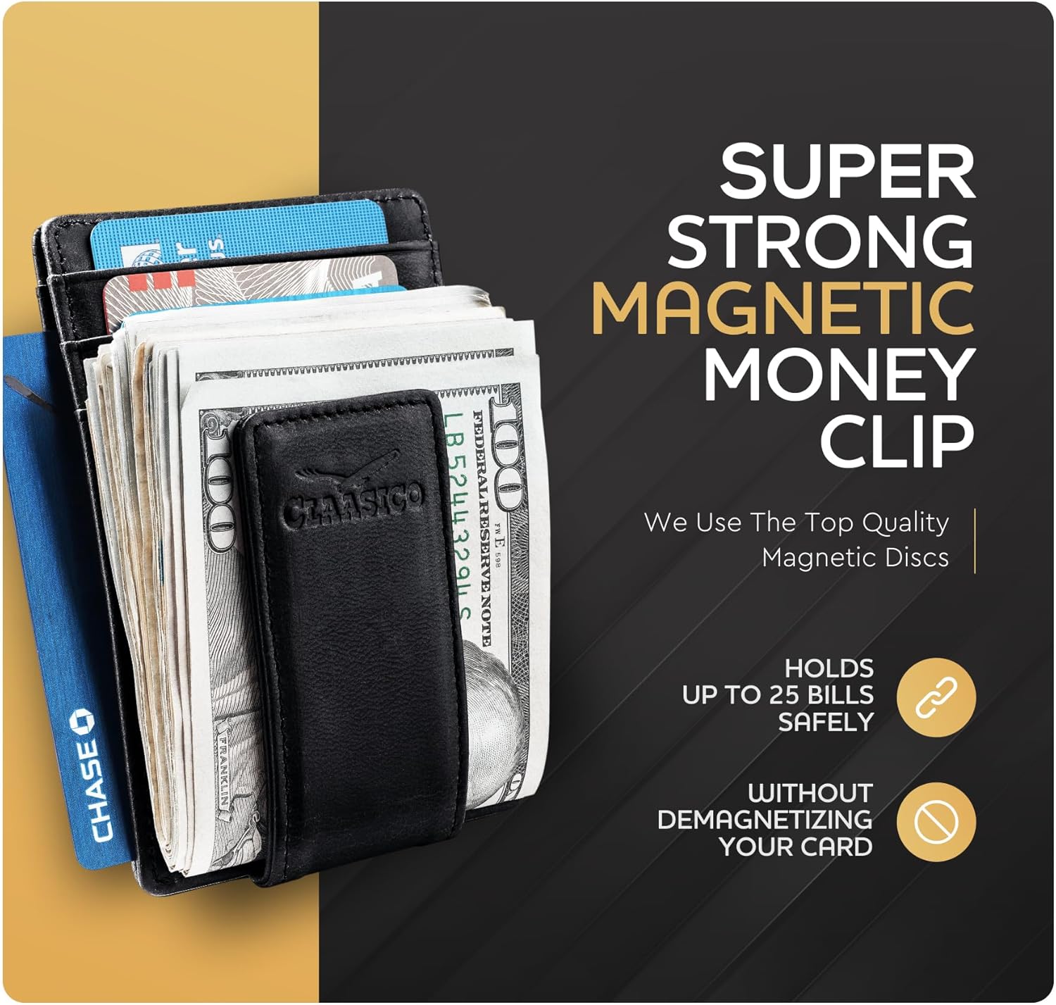 Money Clip Leather Wallet For Men