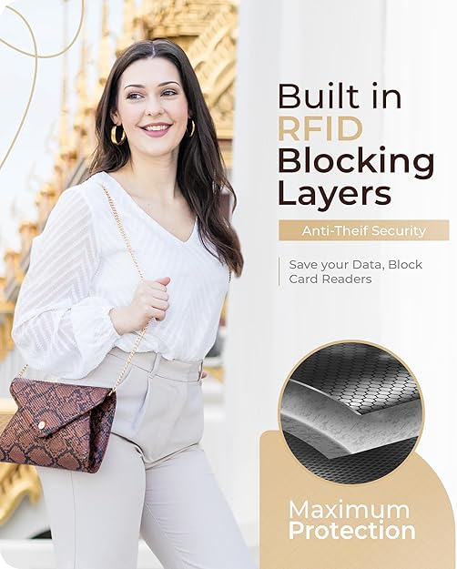 Stylish Envelope Clutch Purse for Women - Elegant Evening Bag with Detachable Chain