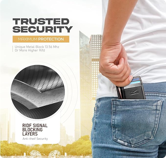 Front Pocket Minimalist Leather Card Holder Wallet