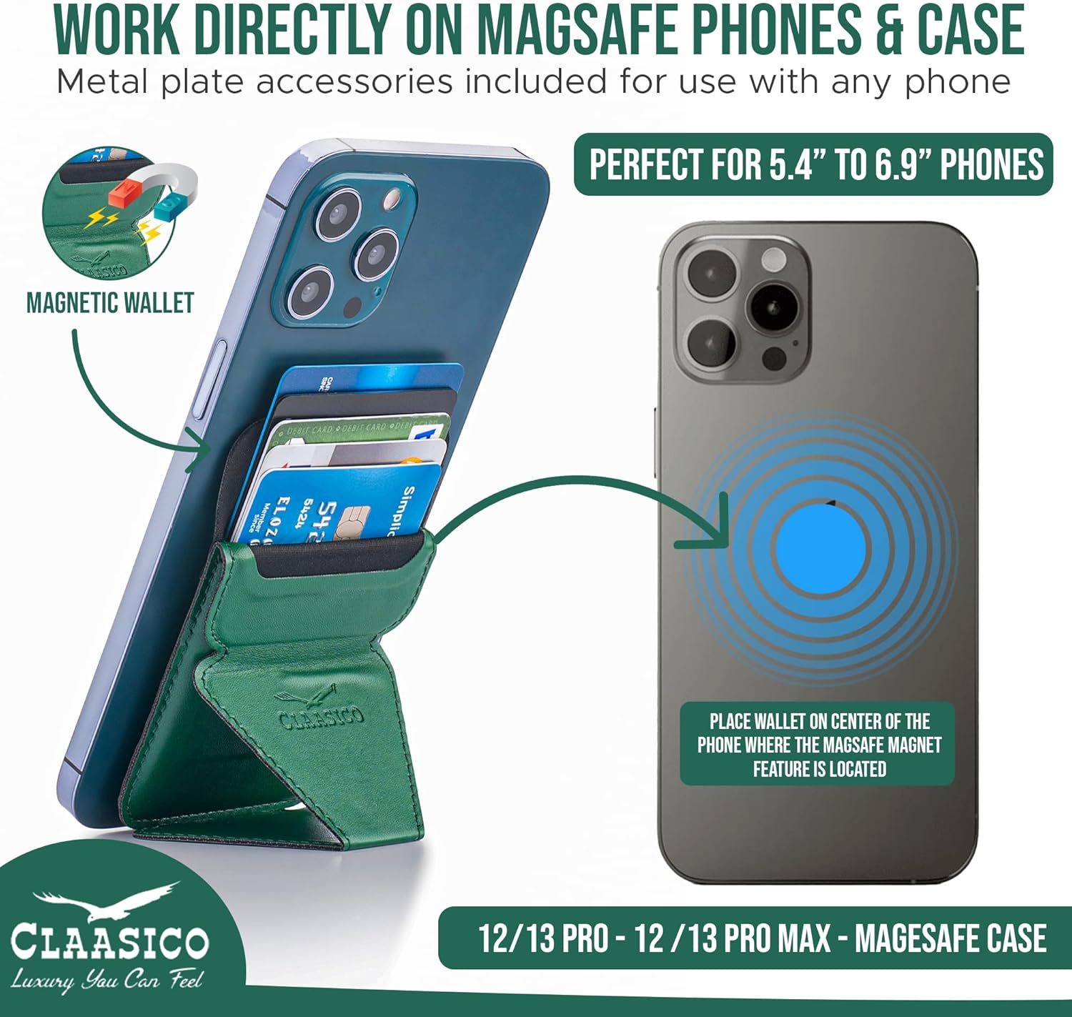 Cell Phone Wallet with Magnetic Phone Stand