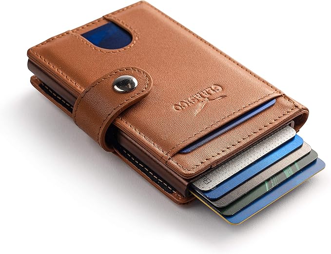 Pop Up Bifold Leather Wallet - Tan