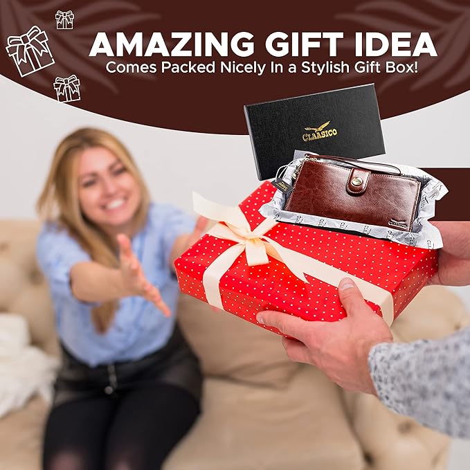 Women’s RFID wristlet wallet phone holder