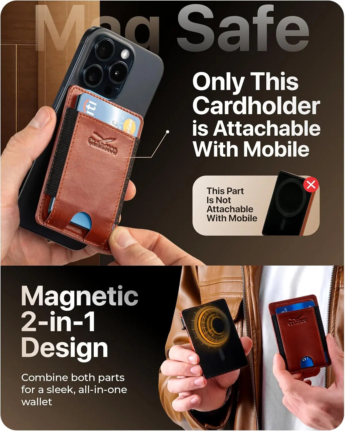 Claasico MagSafe Wallet for Men - Tan