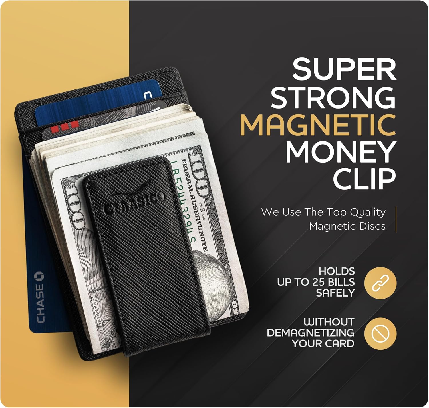 Money Clip Leather Wallet For Men