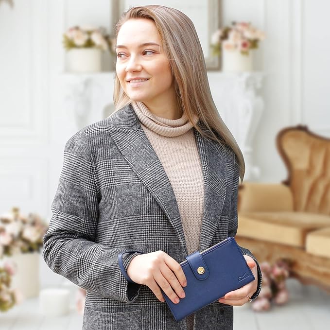 Women’s RFID wristlet wallet phone holder