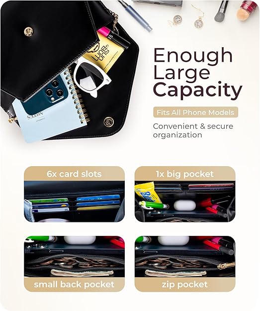 Stylish Envelope Clutch Purse for Women - Elegant Evening Bag with Detachable Chain