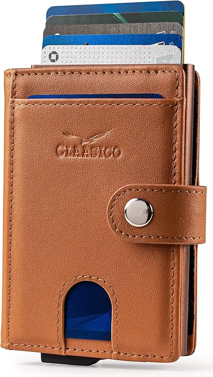 Pop Up Bifold Leather Wallet - Tan