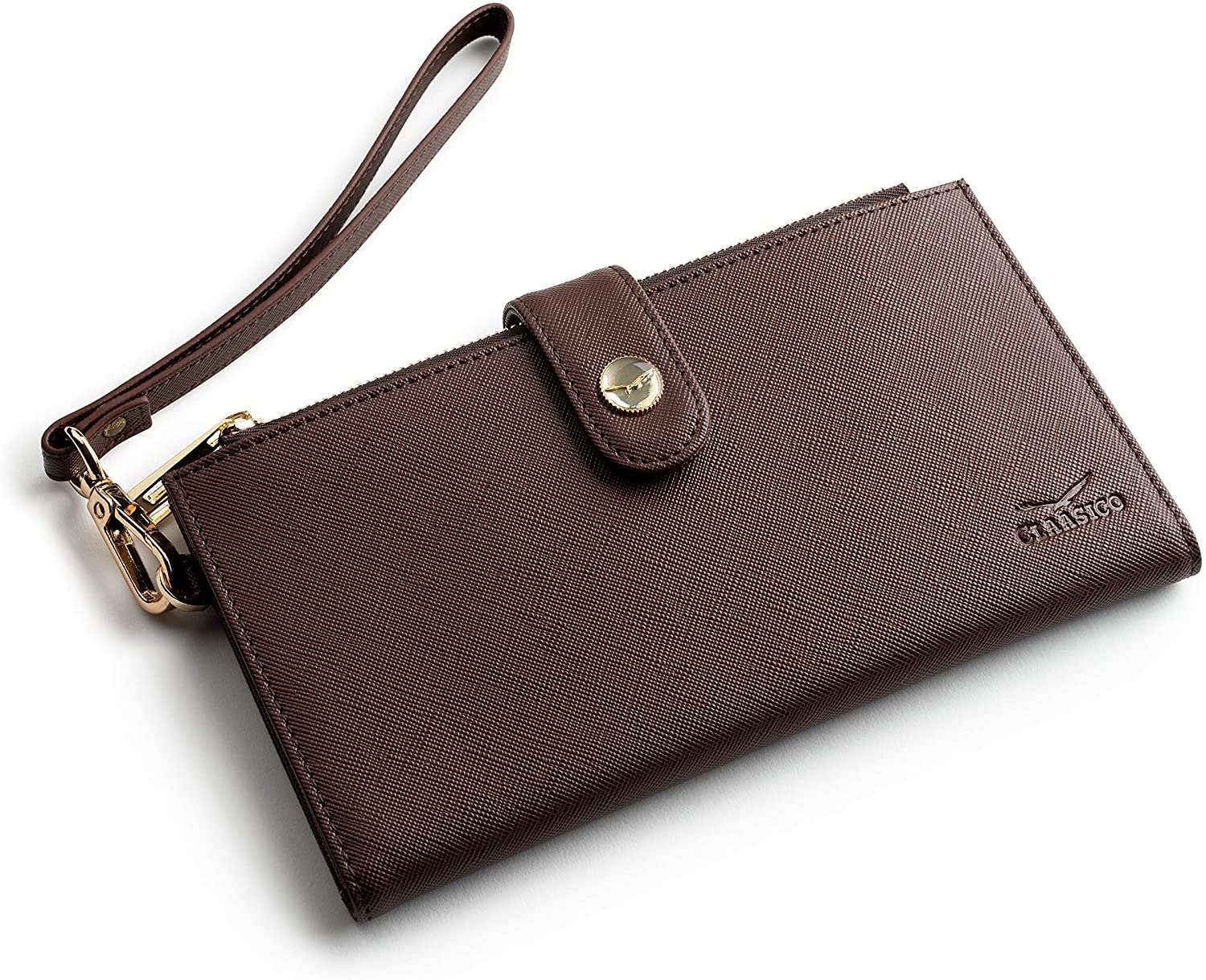 Women’s RFID wristlet wallet phone holder