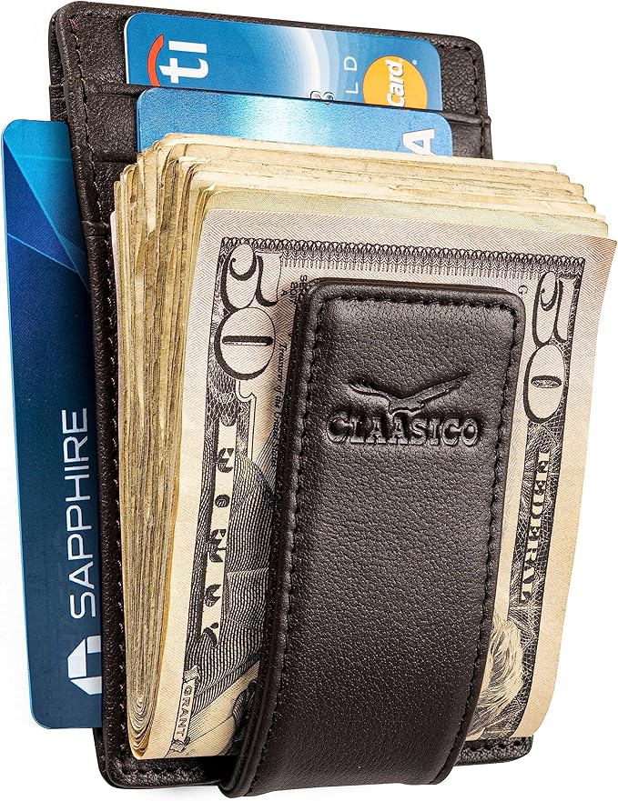 Slim Money Clip Leather Wallet