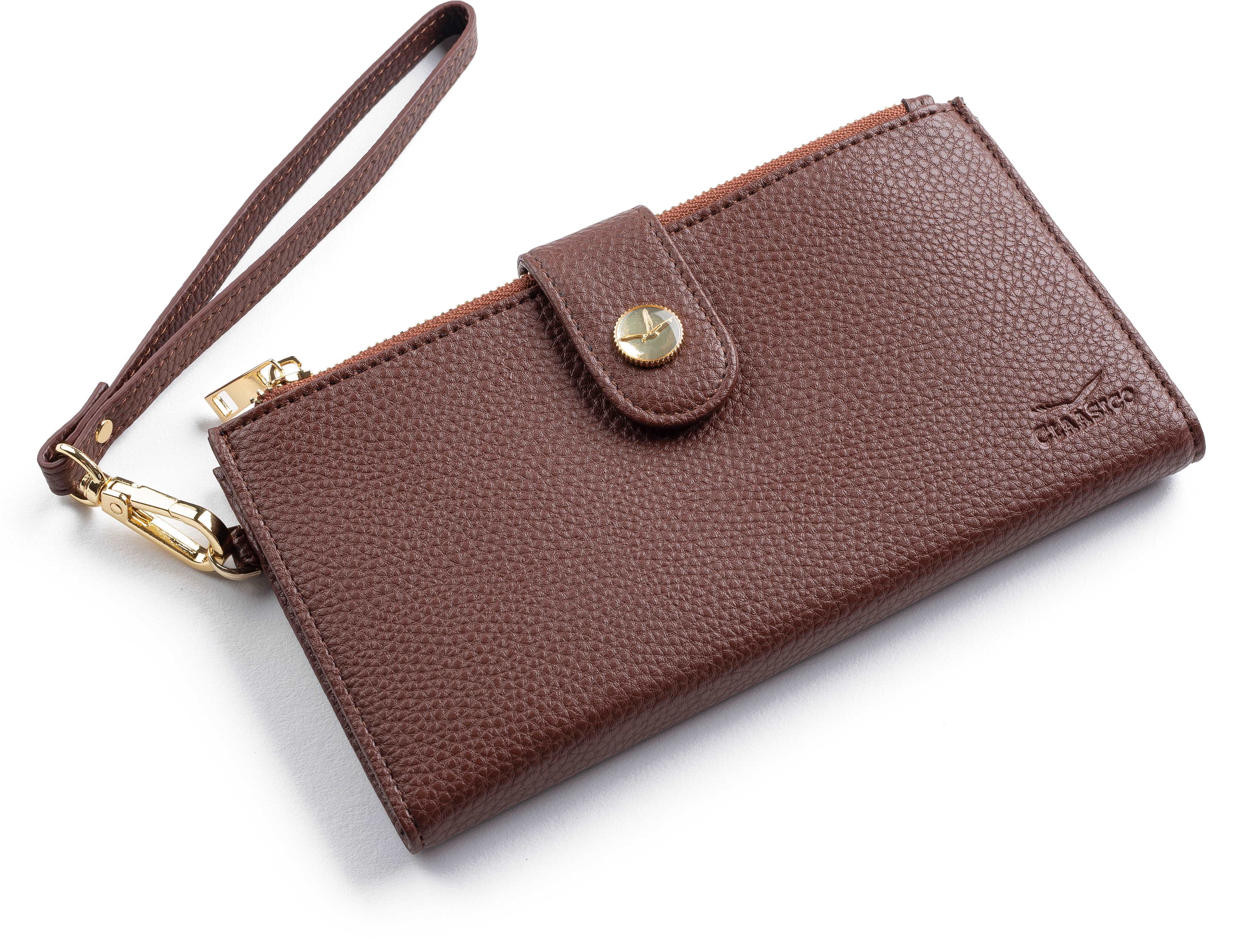 Women’s RFID wristlet wallet phone holder