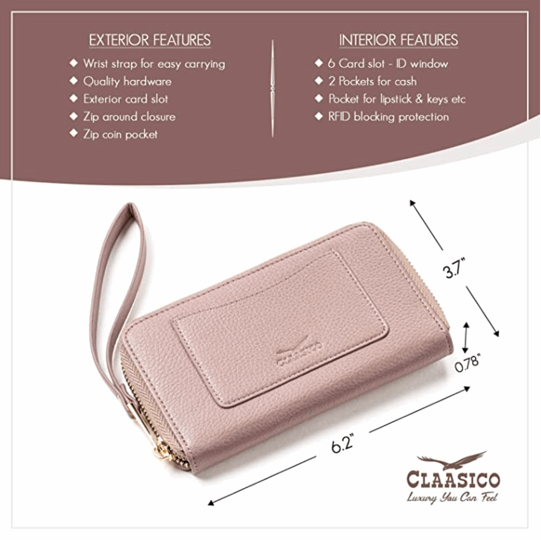 Small Slim Wristlet Wallet