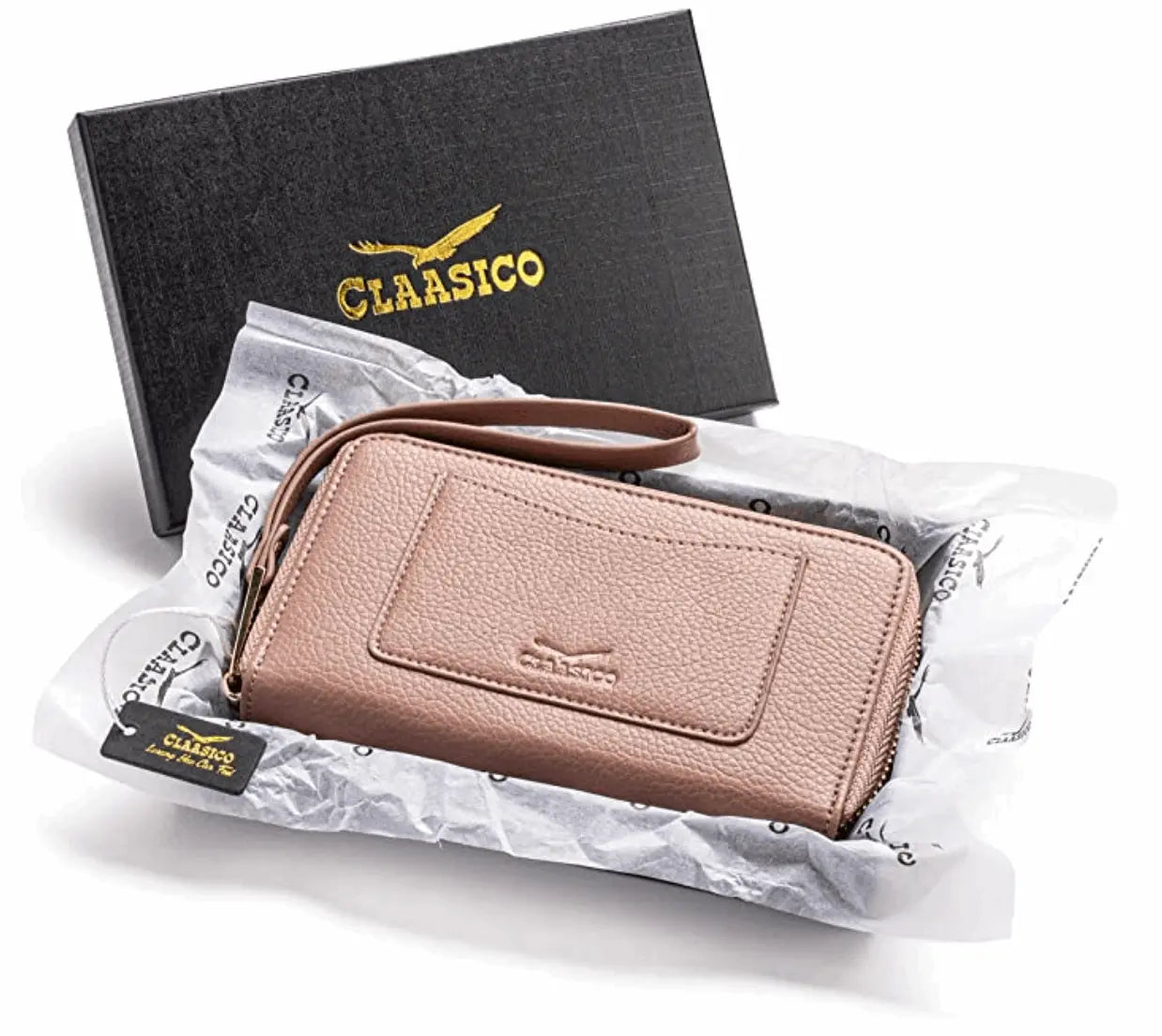 Small Slim Wristlet Wallet - Tan