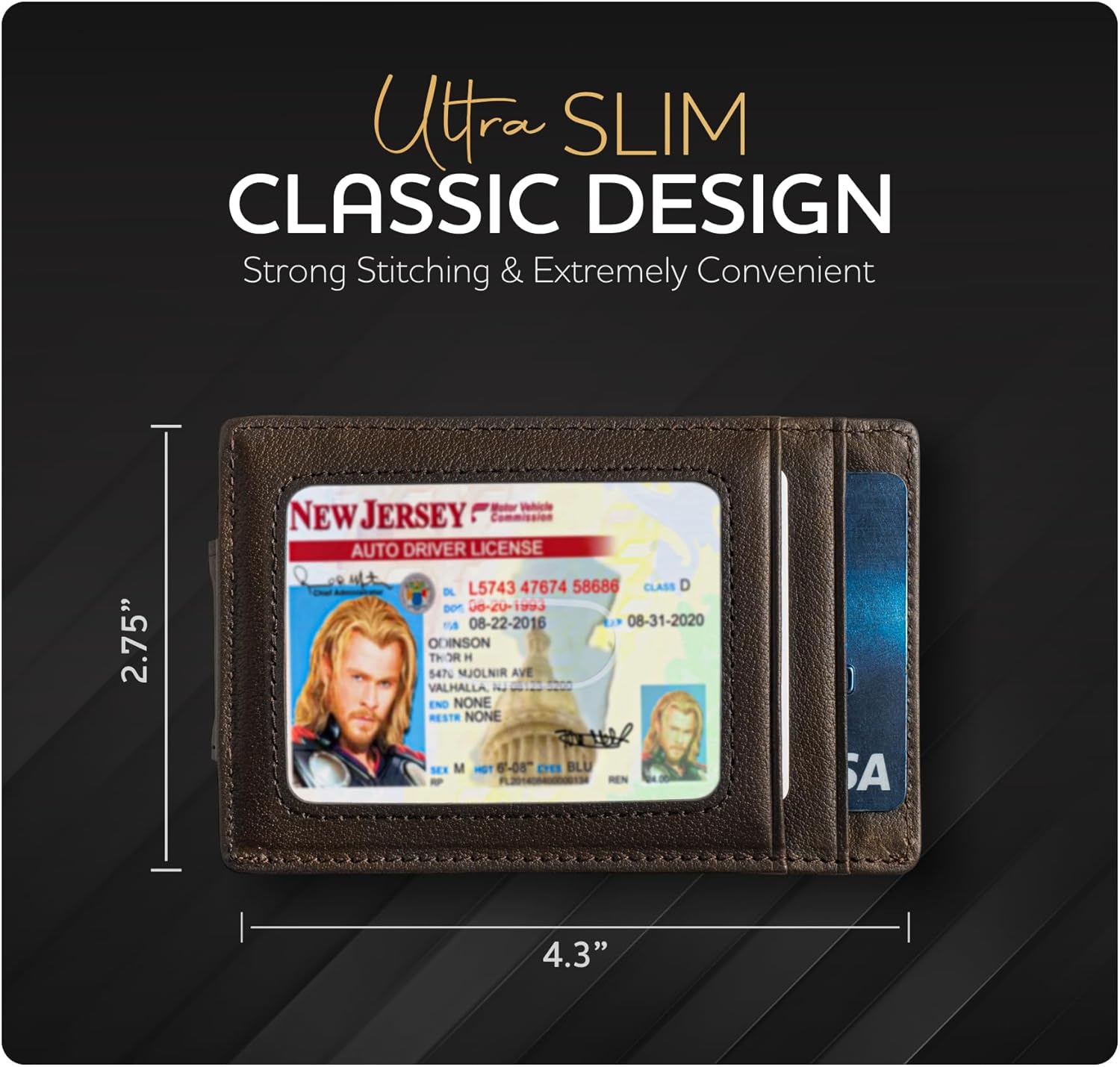 Money Clip Leather Wallet For Men