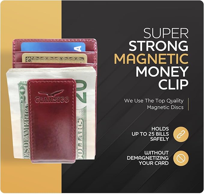 Slim Money Clip Leather Wallet