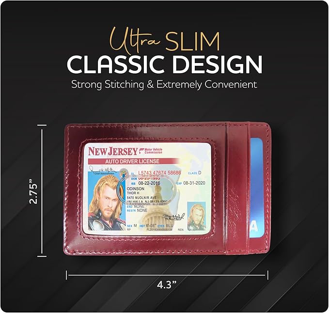 Slim Money Clip Leather Wallet