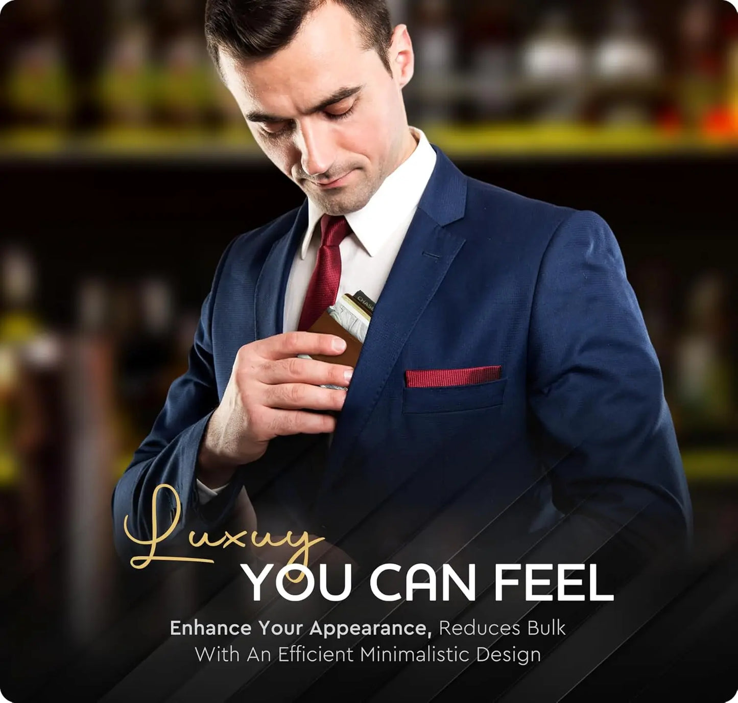 Money Clip Leather Wallet For Men - Tan