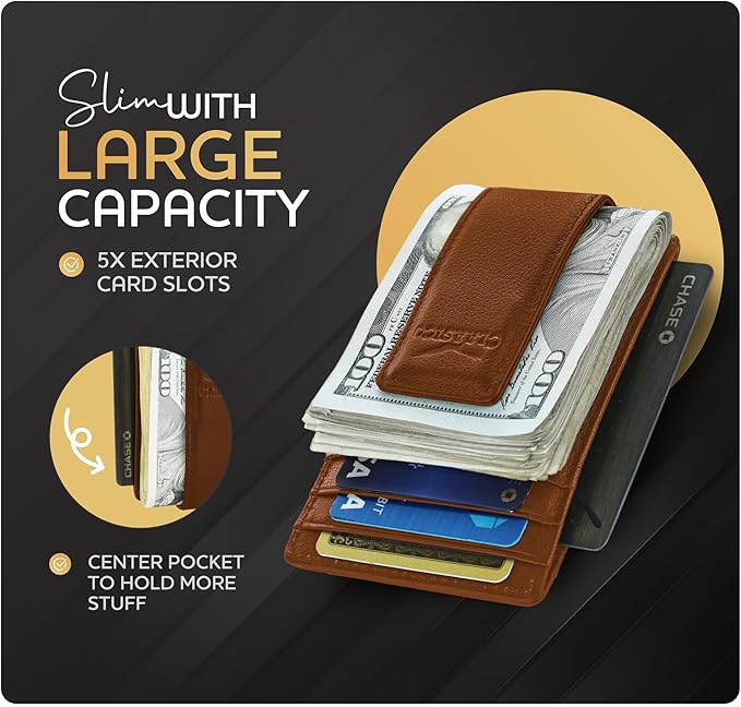 Slim Money Clip Leather Wallet