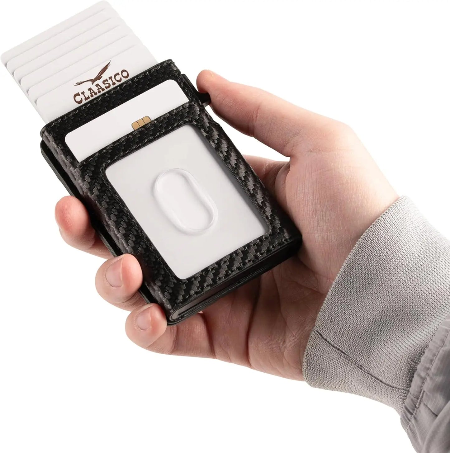 Claasico MagSafe Wallet for Men - Black Carbon