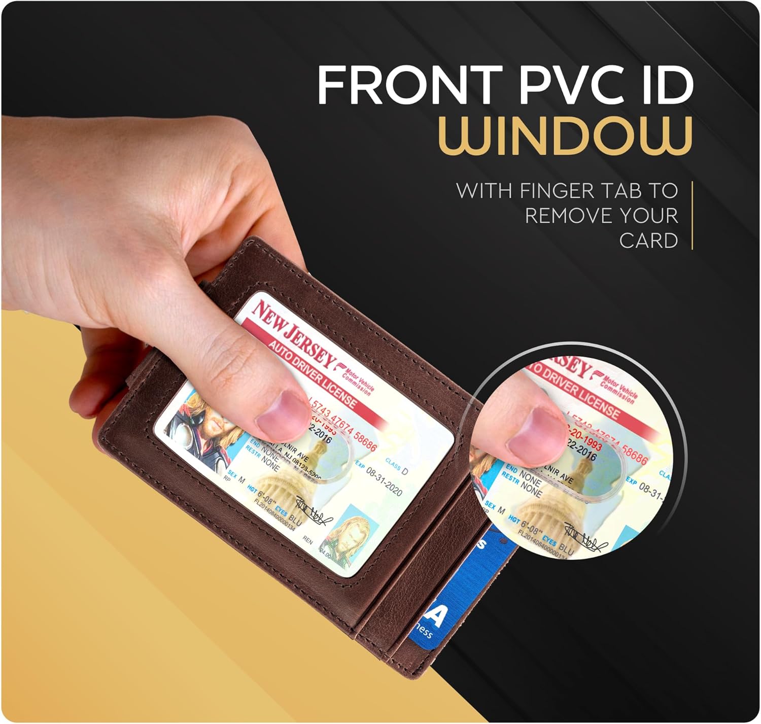 Money Clip Leather Wallet For Men