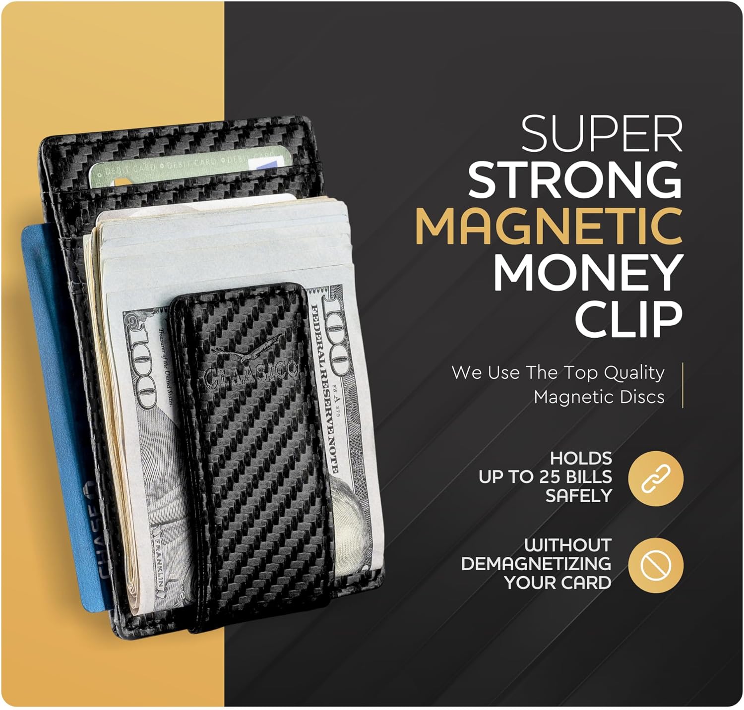 Money Clip Leather Wallet For Men