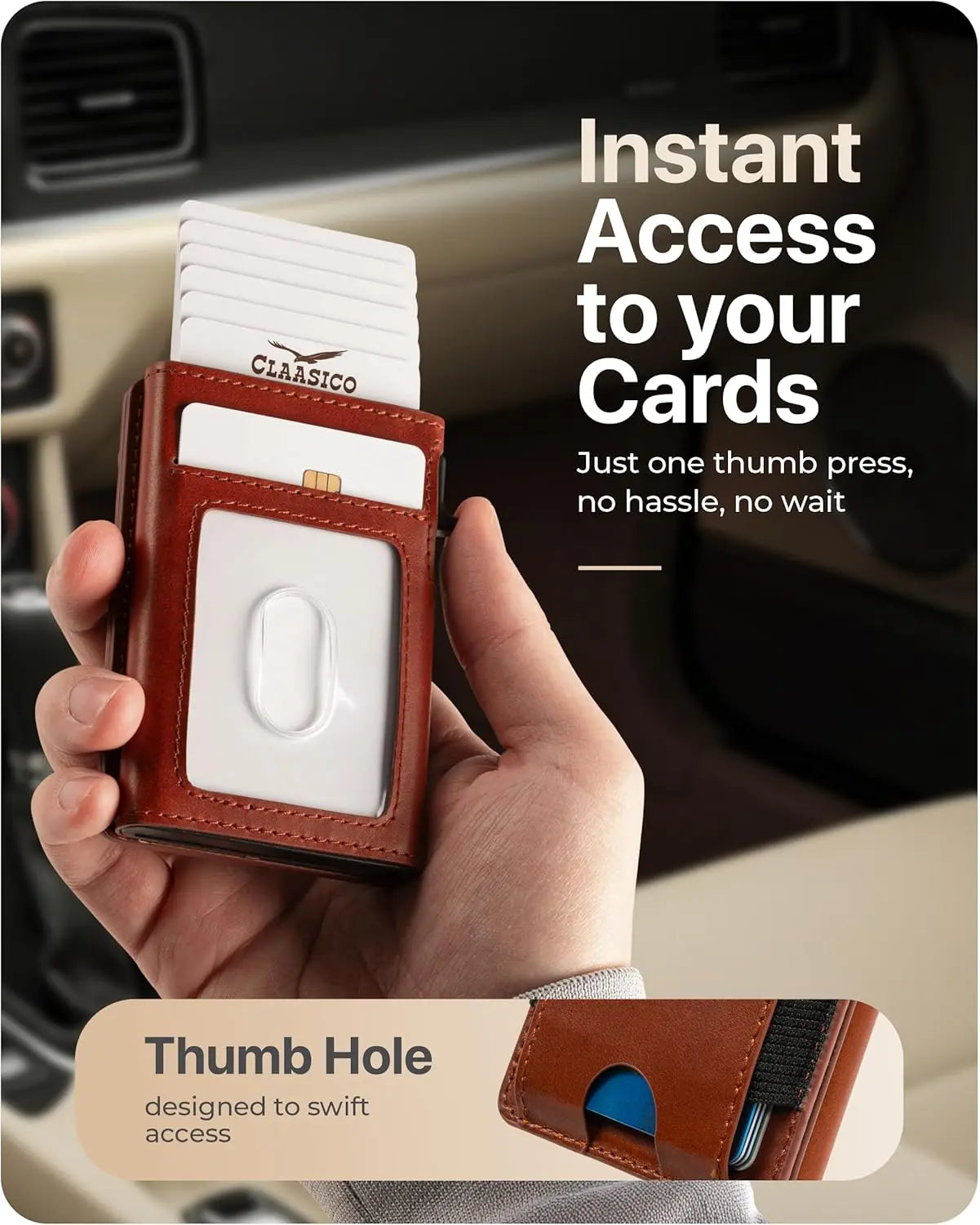 Claasico MagSafe Wallet for Men - Tan