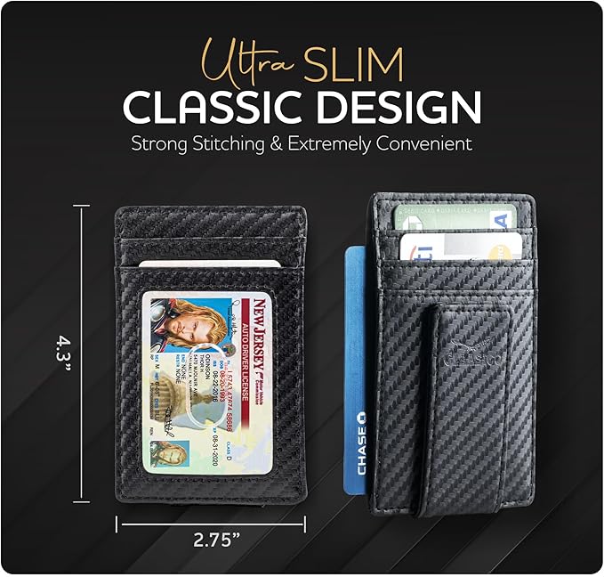Slim Money Clip Leather Wallet