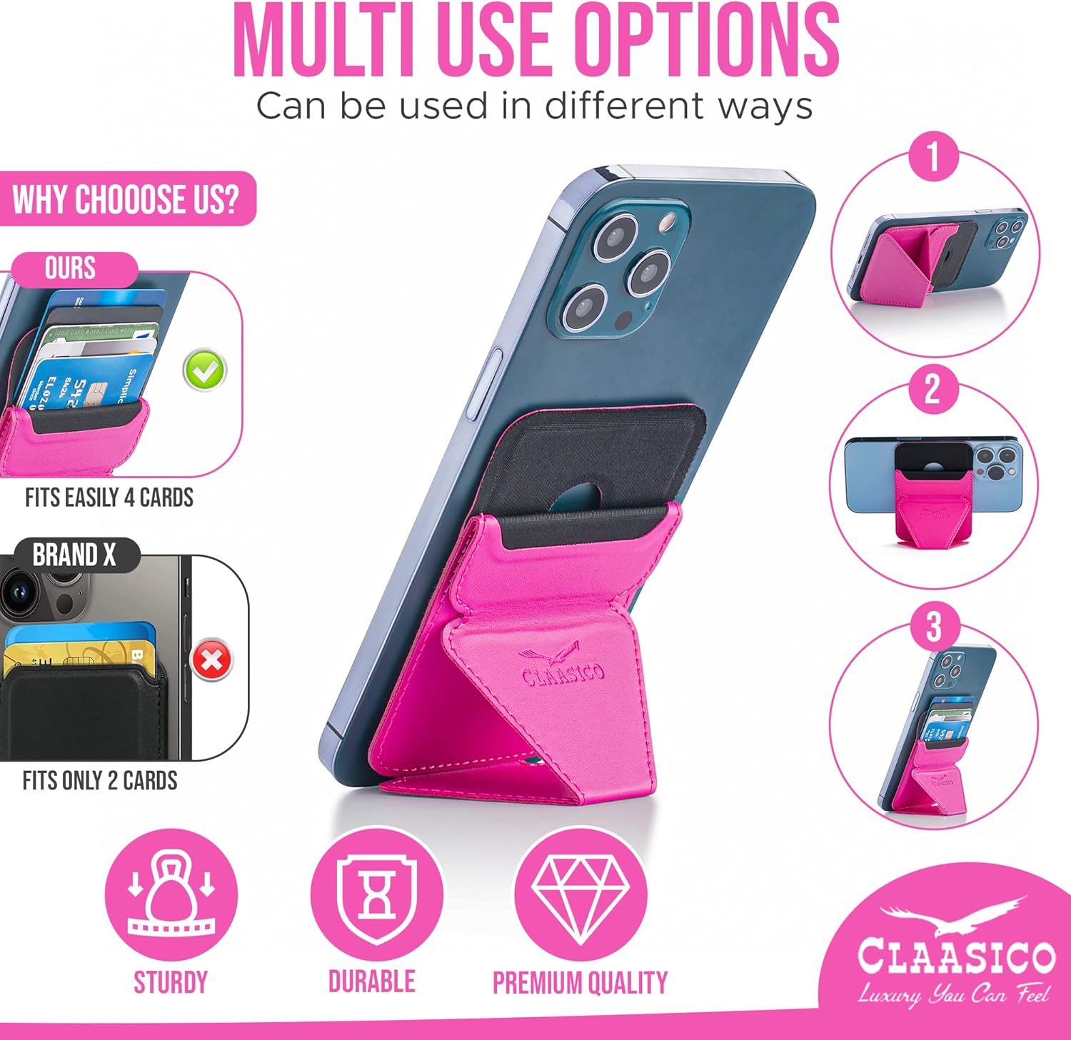 Cell Phone Wallet with Magnetic Phone Stand