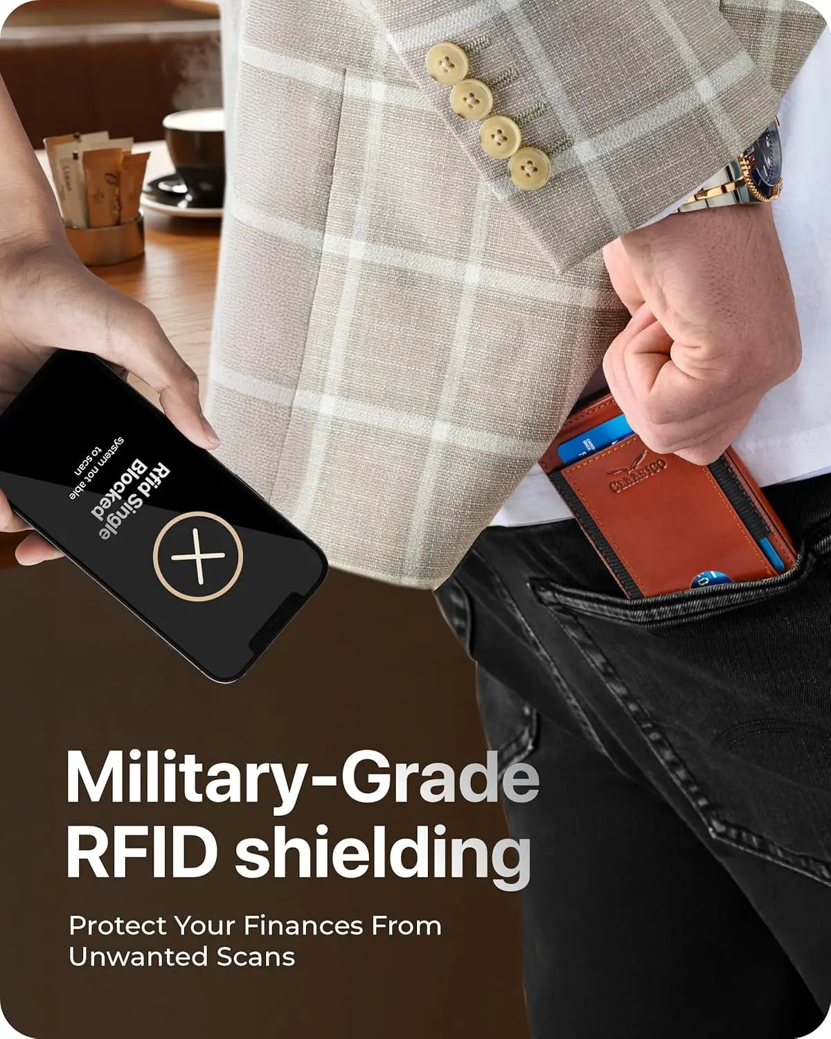 Claasico MagSafe Wallet for Men - Tan